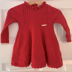 Mayoral red knit holiday baby dress 9 mo